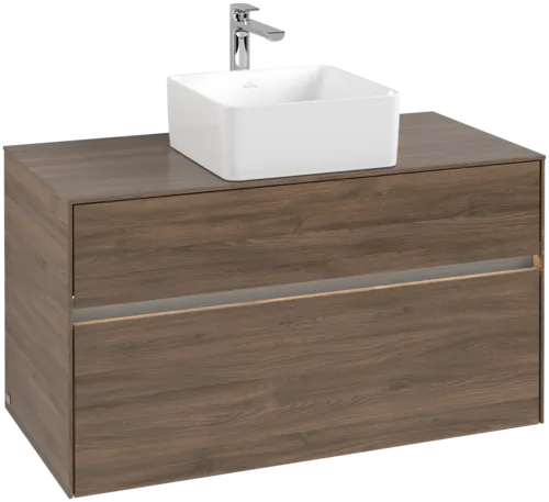 Bild von VILLEROY BOCH Collaro Waschbeckenunterschrank, mit Beleuchtung, 2 Auszüge, 1000 x 548 x 500 mm, Arizona Oak / Arizona Oak #C038B0VH