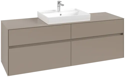Bild von VILLEROY BOCH Collaro Waschbeckenunterschrank, mit Beleuchtung, 4 Auszüge, 1600 x 548 x 500 mm, Taupe / Taupe #C025B0VM