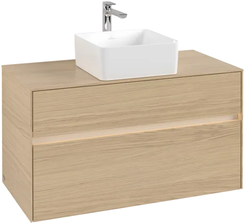 Bild von VILLEROY BOCH Collaro Waschbeckenunterschrank, mit Beleuchtung, 2 Auszüge, 1000 x 548 x 500 mm, Nordic Oak / Nordic Oak #C038B0VJ