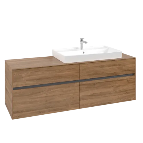 Bild von VILLEROY BOCH Collaro Waschbeckenunterschrank, 4 Auszüge, 1600 x 548 x 500 mm, Kansas Oak #C02700RH