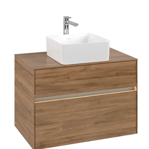 Bild von VILLEROY BOCH Collaro Waschbeckenunterschrank, mit Beleuchtung, 2 Auszüge, 800 x 548 x 500 mm, Kansas Oak #C037B0RH