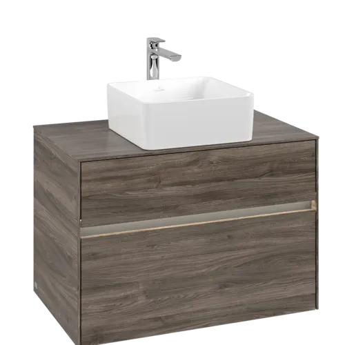 Bild von VILLEROY BOCH Collaro Waschbeckenunterschrank, mit Beleuchtung, 2 Auszüge, 800 x 548 x 500 mm, Stone Oak #C037B0RK