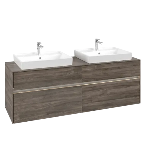 Bild von VILLEROY BOCH Collaro Waschbeckenunterschrank, mit Beleuchtung, 4 Auszüge, 1600 x 548 x 500 mm, Stone Oak #C024B0RK