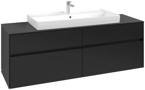 Bild von VILLEROY BOCH Collaro Waschbeckenunterschrank, mit Beleuchtung, 4 Auszüge, 1600 x 548 x 500 mm, Volcano Black / Volcano Black #C031B0VL