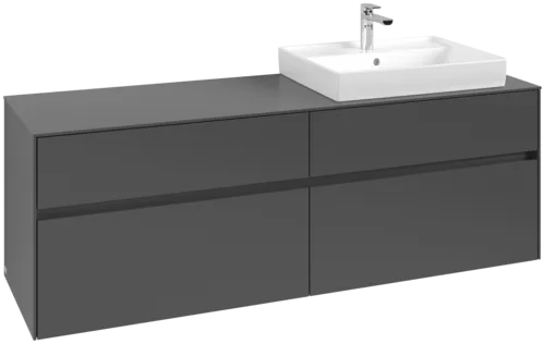 Bild von VILLEROY BOCH Collaro Waschbeckenunterschrank, mit Beleuchtung, 4 Auszüge, 1600 x 548 x 500 mm, Graphite / Graphite #C023B0VR