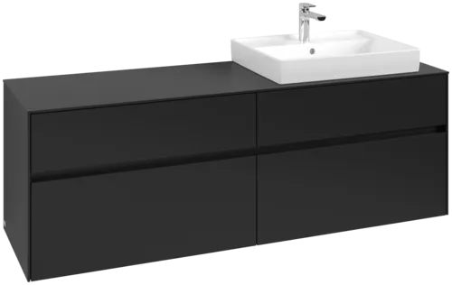 Bild von VILLEROY BOCH Collaro Waschbeckenunterschrank, mit Beleuchtung, 4 Auszüge, 1600 x 548 x 500 mm, Volcano Black / Volcano Black #C023B0VL