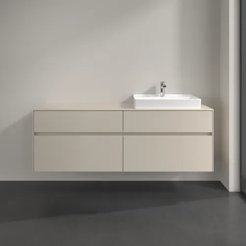 Bild von VILLEROY BOCH Collaro Waschbeckenunterschrank, mit Beleuchtung, 4 Auszüge, 1600 x 548 x 500 mm, Cashmere Grey / Cashmere Grey #C023B0VN