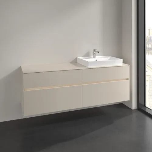 Bild von VILLEROY BOCH Collaro Waschbeckenunterschrank, mit Beleuchtung, 4 Auszüge, 1600 x 548 x 500 mm, Cashmere Grey / Cashmere Grey #C023B0VN