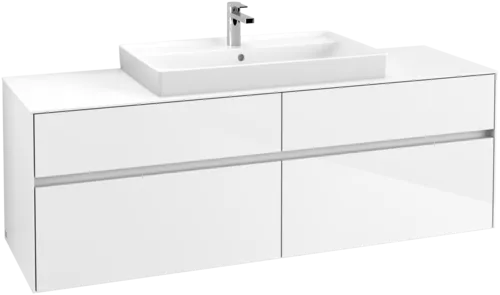 Bild von VILLEROY BOCH Collaro Waschbeckenunterschrank, mit Beleuchtung, 4 Auszüge, 1600 x 548 x 500 mm, Glossy White / Glossy White #C028B0DH