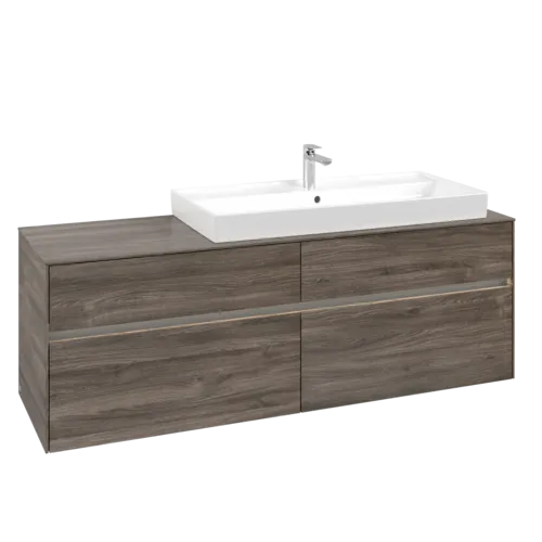 Bild von VILLEROY BOCH Collaro Waschbeckenunterschrank, mit Beleuchtung, 4 Auszüge, 1600 x 548 x 500 mm, Stone Oak #C030B0RK