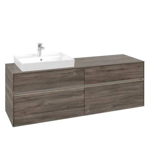 Bild von VILLEROY BOCH Collaro Waschbeckenunterschrank, mit Beleuchtung, 4 Auszüge, 1600 x 548 x 500 mm, Stone Oak #C022B0RK