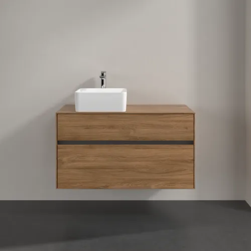 Bild von VILLEROY BOCH Collaro Waschbeckenunterschrank, mit Beleuchtung, 2 Auszüge, 1000 x 548 x 500 mm, Kansas Oak #C039B0RH