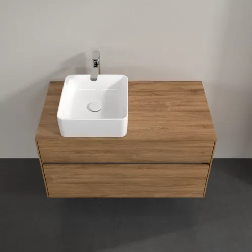 Bild von VILLEROY BOCH Collaro Waschbeckenunterschrank, mit Beleuchtung, 2 Auszüge, 1000 x 548 x 500 mm, Kansas Oak #C039B0RH