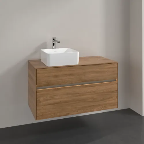 Bild von VILLEROY BOCH Collaro Waschbeckenunterschrank, mit Beleuchtung, 2 Auszüge, 1000 x 548 x 500 mm, Kansas Oak #C039B0RH