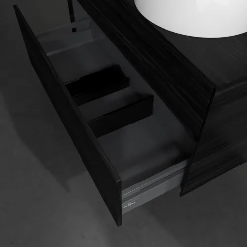 Bild von VILLEROY BOCH Collaro Waschbeckenunterschrank, mit Beleuchtung, 2 Auszüge, 1000 x 548 x 500 mm, Black Oak / Black Oak #C040B0AB