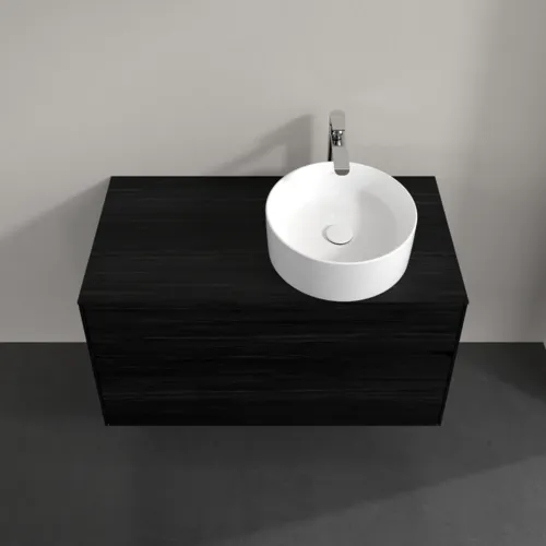 Bild von VILLEROY BOCH Collaro Waschbeckenunterschrank, mit Beleuchtung, 2 Auszüge, 1000 x 548 x 500 mm, Black Oak / Black Oak #C040B0AB