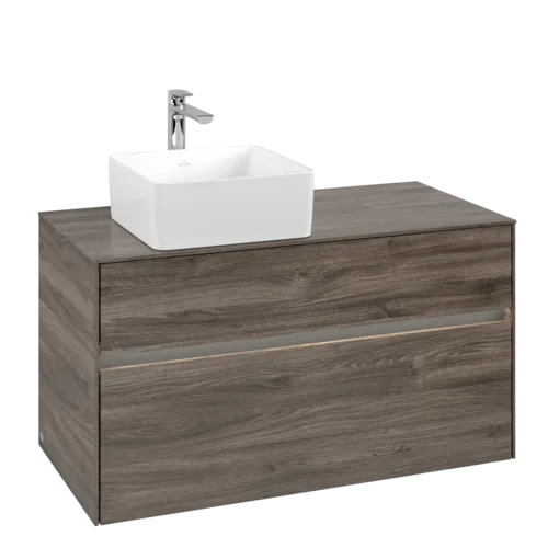 Bild von VILLEROY BOCH Collaro Waschbeckenunterschrank, mit Beleuchtung, 2 Auszüge, 1000 x 548 x 500 mm, Stone Oak #C039B0RK