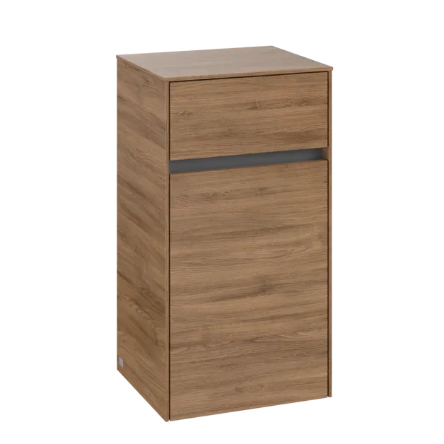 Obrázek VILLEROY BOCH Boční skříňka Collaro, 1 dvířka, 1 zásuvka, 404 x 748 x 349 mm, dub Kansas #C03201RH