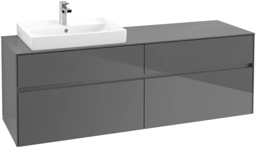 Bild von VILLEROY BOCH Collaro Waschbeckenunterschrank, 4 Auszüge, 1600 x 548 x 500 mm, Glossy Grey / Glossy Grey #C02200FP