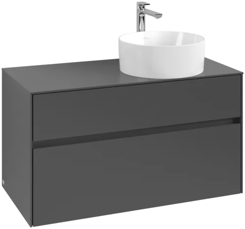 Bild von VILLEROY BOCH Collaro Waschbeckenunterschrank, 2 Auszüge, 1000 x 548 x 500 mm, Graphite / Graphite #C04000VR