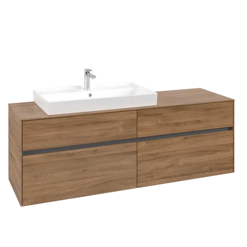 Bild von VILLEROY BOCH Collaro Waschbeckenunterschrank, 4 Auszüge, 1600 x 548 x 500 mm, Kansas Oak #C02600RH