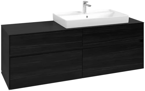 Bild von VILLEROY BOCH Collaro Waschbeckenunterschrank, mit Beleuchtung, 4 Auszüge, 1600 x 548 x 500 mm, Black Oak / Black Oak #C027B0AB