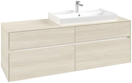 Bild von VILLEROY BOCH Collaro Waschbeckenunterschrank, mit Beleuchtung, 4 Auszüge, 1600 x 548 x 500 mm, White Oak / White Oak #C027B0AA