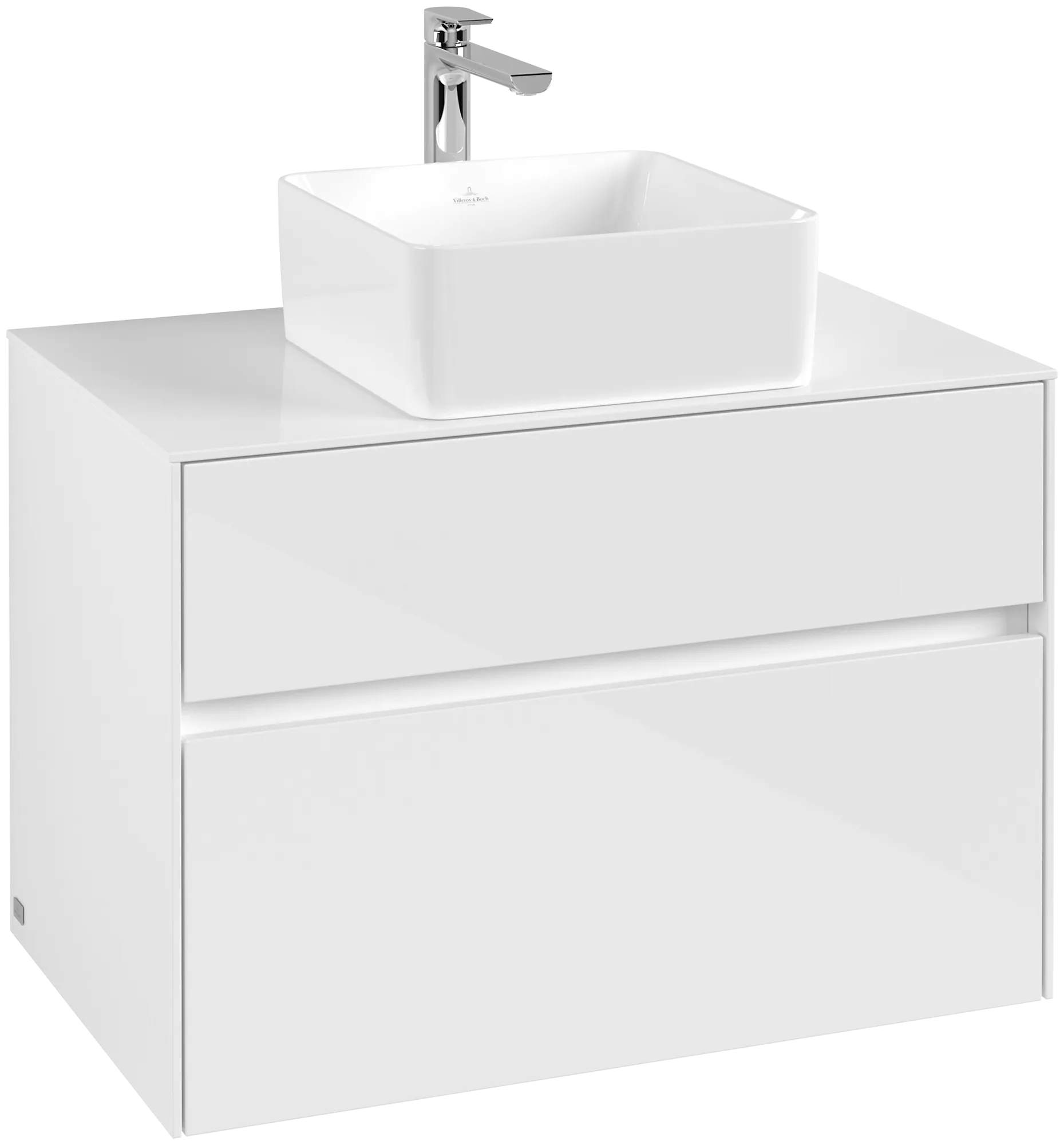 Bild von VILLEROY BOCH Collaro Waschbeckenunterschrank, 2 Auszüge, 800 x 548 x 500 mm, Glossy White / Glossy White #C03700DH