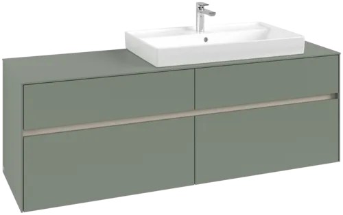 Bild von VILLEROY BOCH Collaro Waschbeckenunterschrank, mit Beleuchtung, 4 Auszüge, 1600 x 548 x 500 mm, Soft Green / Soft Green #C027B0AF