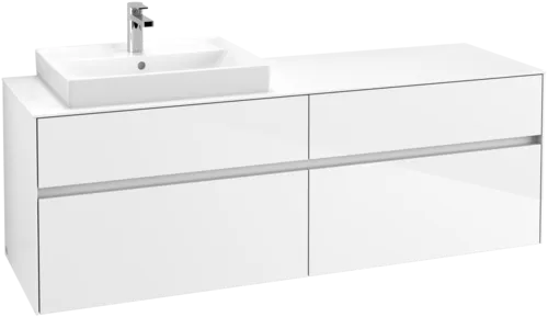 Bild von VILLEROY BOCH Collaro Waschbeckenunterschrank, 4 Auszüge, 1600 x 548 x 500 mm, Glossy White / Glossy White #C02200DH