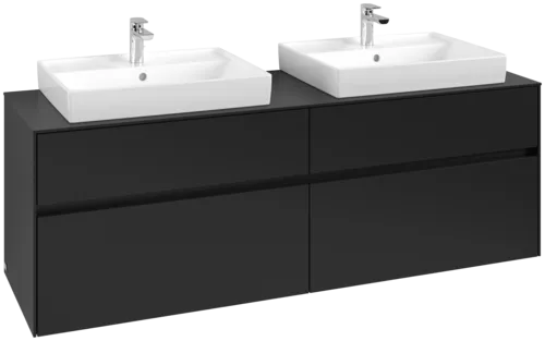 Bild von VILLEROY BOCH Collaro Waschbeckenunterschrank, mit Beleuchtung, 4 Auszüge, 1600 x 548 x 500 mm, Volcano Black / Volcano Black #C024B0VL
