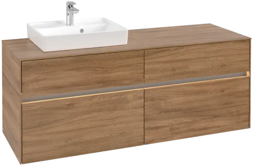 Obrázek VILLEROY BOCH Collaro Vanity unit, with lighting, 4 pull-out compartments, 1400 x 548 x 500 mm, Oak Kansas #C074B0RH