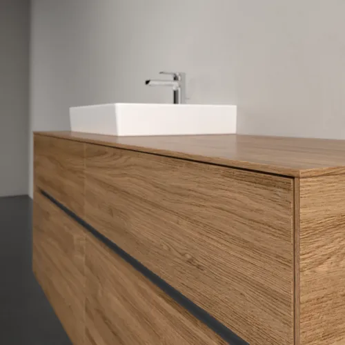 Bild von VILLEROY BOCH Collaro Waschbeckenunterschrank, mit Beleuchtung, 4 Auszüge, 1400 x 548 x 500 mm, Kansas Oak #C074B0RH