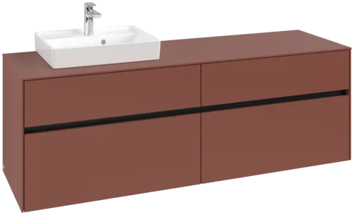 Bild von VILLEROY BOCH Collaro Waschbeckenunterschrank, mit Beleuchtung, 4 Auszüge, 1600 x 548 x 500 mm, Wine Red / Wine Red #C078B0AH