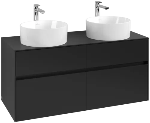 Bild von VILLEROY BOCH Collaro Waschbeckenunterschrank, mit Beleuchtung, 4 Auszüge, 1200 x 548 x 500 mm, Volcano Black / Volcano Black #C044B0VL
