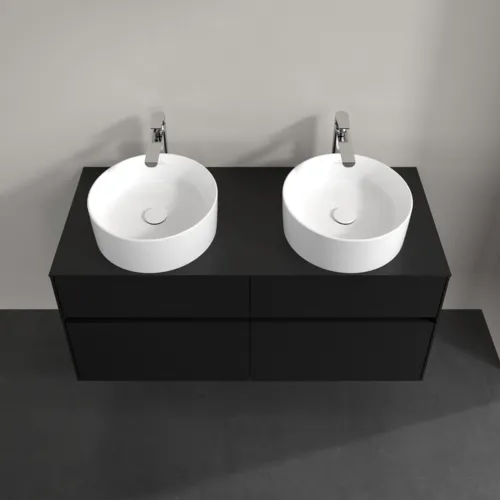 Bild von VILLEROY BOCH Collaro Waschbeckenunterschrank, mit Beleuchtung, 4 Auszüge, 1200 x 548 x 500 mm, Volcano Black / Volcano Black #C044B0VL