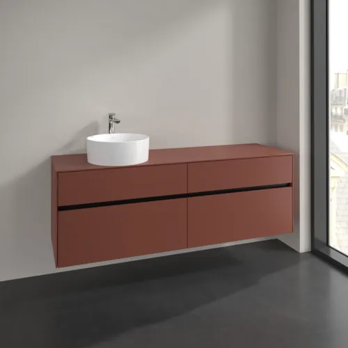 Bild von VILLEROY BOCH Collaro Waschbeckenunterschrank, 4 Auszüge, 1600 x 548 x 500 mm, Wine Red / Wine Red #C05000AH