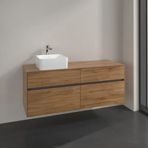 Bild von VILLEROY BOCH Collaro Waschbeckenunterschrank, 4 Auszüge, 1400 x 548 x 500 mm, Kansas Oak #C04600RH