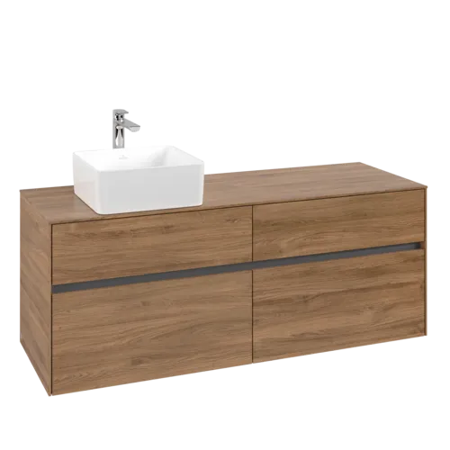 Bild von VILLEROY BOCH Collaro Waschbeckenunterschrank, 4 Auszüge, 1400 x 548 x 500 mm, Kansas Oak #C04600RH