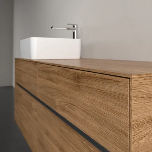 Bild von VILLEROY BOCH Collaro Waschbeckenunterschrank, 4 Auszüge, 1400 x 548 x 500 mm, Kansas Oak #C04600RH