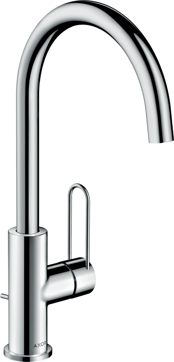 Obrázek HANSGROHE Jednopáková umyvadlová baterie AXOR Uno 240 s obloukovou rukojetí a výsuvným odpadem #38036000 - chrom