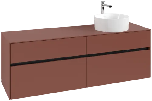 Bild von VILLEROY BOCH Collaro Waschbeckenunterschrank, 4 Auszüge, 1600 x 548 x 500 mm, Wine Red / Wine Red #C05100AH