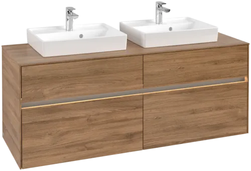 Bild von VILLEROY BOCH Collaro Waschbeckenunterschrank, mit Beleuchtung, 4 Auszüge, 1400 x 548 x 500 mm, Kansas Oak #C076B0RH