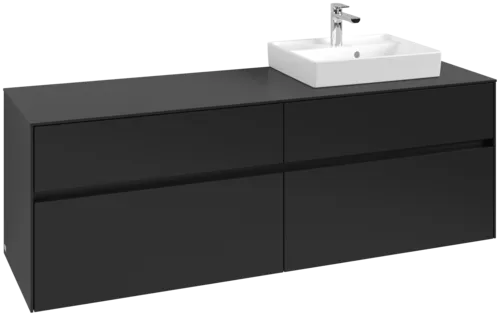 Bild von VILLEROY BOCH Collaro Waschbeckenunterschrank, 4 Auszüge, 1600 x 548 x 500 mm, Volcano Black / Volcano Black #C07900VL