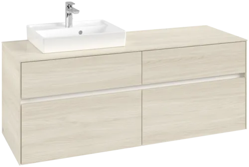Bild von VILLEROY BOCH Collaro Waschbeckenunterschrank, 4 Auszüge, 1400 x 548 x 500 mm, White Oak / White Oak #C07400AA