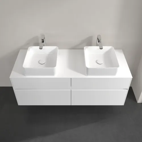 Bild von VILLEROY BOCH Collaro Waschbeckenunterschrank, mit Beleuchtung, 4 Auszüge, 1400 x 548 x 500 mm, White Matt / White Matt #C048B0MS
