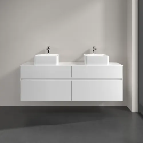 Bild von VILLEROY BOCH Collaro Waschbeckenunterschrank, mit Beleuchtung, 4 Auszüge, 1600 x 548 x 500 mm, Glossy White / Glossy White #C052B0DH