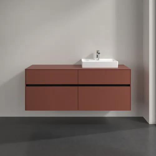 Bild von VILLEROY BOCH Collaro Waschbeckenunterschrank, 4 Auszüge, 1400 x 548 x 500 mm, Wine Red / Wine Red #C07500AH