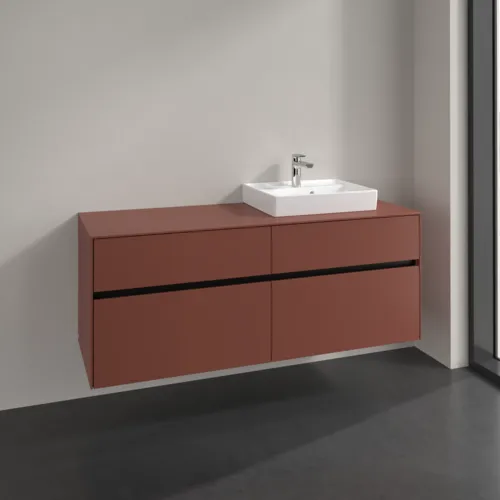 Bild von VILLEROY BOCH Collaro Waschbeckenunterschrank, 4 Auszüge, 1400 x 548 x 500 mm, Wine Red / Wine Red #C07500AH