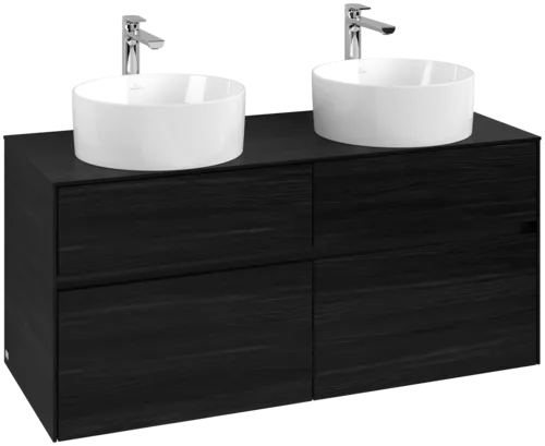 Bild von VILLEROY BOCH Collaro Waschbeckenunterschrank, mit Beleuchtung, 4 Auszüge, 1200 x 548 x 500 mm, Black Oak / Black Oak #C044B0AB